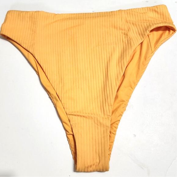 Vitamin A Sienna High Waist Cheeky Cut EcoRib Bikini Bottom Iced Mango L - Picture 3 of 8